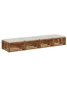 Cuscini per Sedia in 4 Pezzi SOEST 4 pz 100% Poliestere Bianco 2