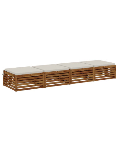 Cuscini per Sedia in 4 Pezzi SOEST 4 pz 100% Poliestere Bianco