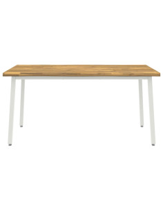Tavolo da pranzo con bordo vivo 160 x 70 x 75 cm Bianco 2