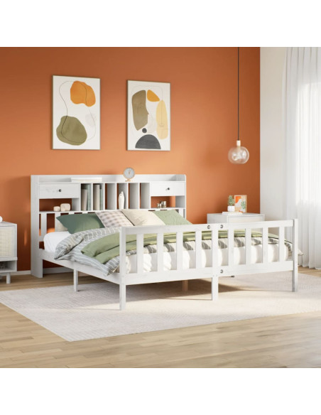 Giroletto con Libreria senza Materasso 180x200 cm in Legno Pino