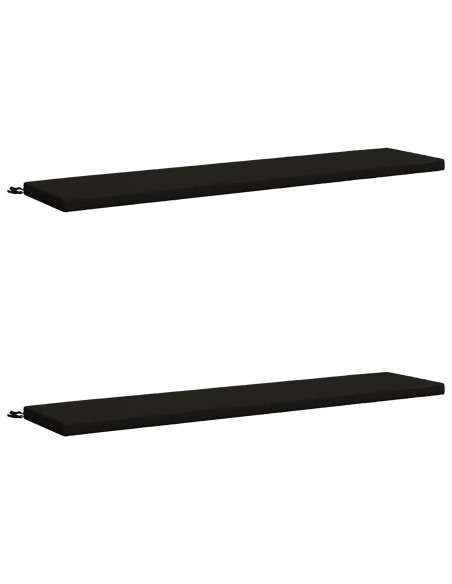 Cuscini per Panchina a 2 Pezzi SOEST 2 pz 100% Poliestere Nero