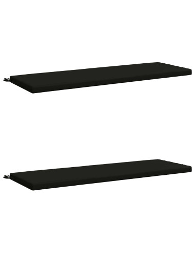 Cuscini per Panchina a 2 Pezzi SOEST 2 pz 100% Poliestere Nero