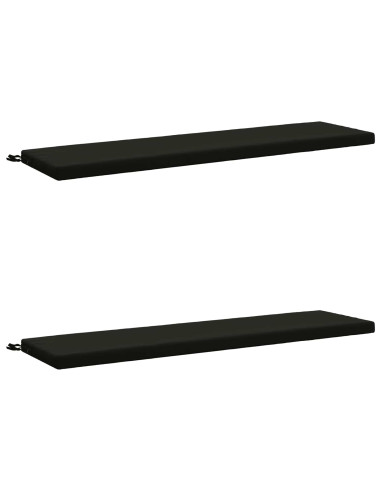 Cuscini per Panchina a 2 Pezzi SOEST 2 pz 100% Poliestere Nero