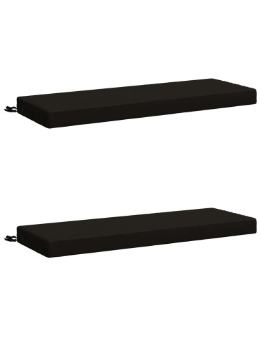 Cuscini per Panchina a 2 Pezzi SOEST 2 pz 100% Poliestere Nero
