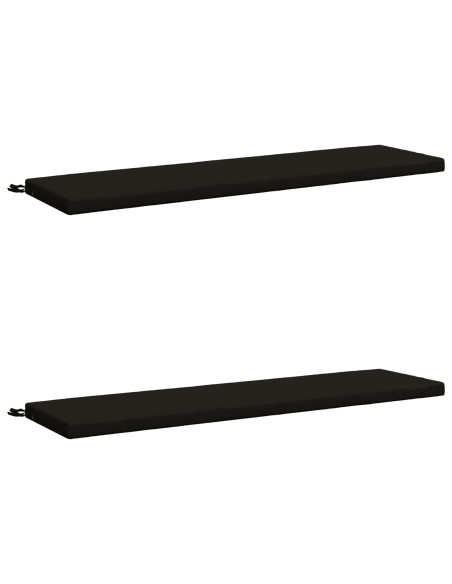 Cuscini per Panchina a 2 Pezzi SOEST 2 pz 100% Poliestere Nero
