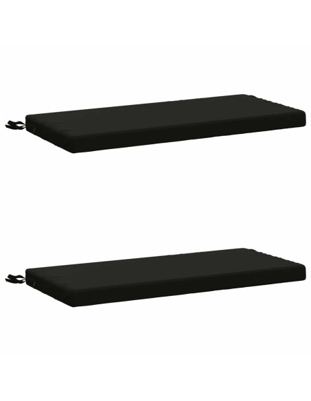 Cuscini per Panchina a 2 Pezzi SOEST 2 pz 100% Poliestere Nero