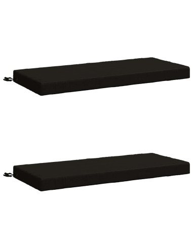 Cuscini per Panchina a 2 Pezzi SOEST 2 pz 100% Poliestere Nero