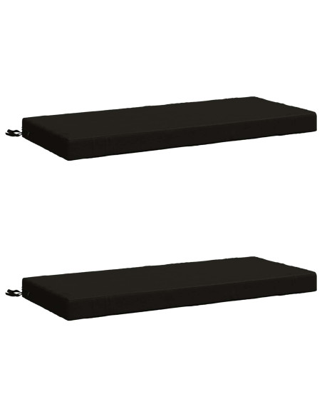Cuscini per Panchina a 2 Pezzi SOEST 2 pz 100% Poliestere Nero