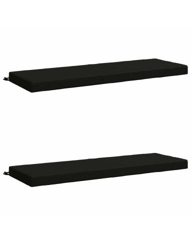 Cuscini per Panchina a 2 Pezzi SOEST 2 pz 100% Poliestere Nero