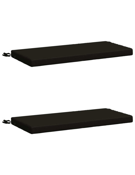 Cuscini per Panchina a 2 Pezzi SOEST 2 pz 100% Poliestere Nero