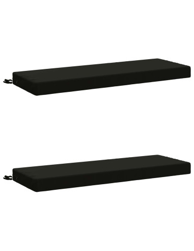Cuscini per Panchina a 2 Pezzi SOEST 2 pz 100% Poliestere Nero