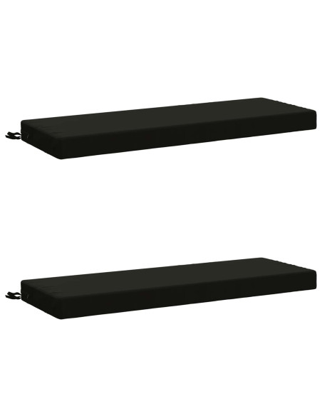 Cuscini per Panchina a 2 Pezzi SOEST 2 pz 100% Poliestere Nero