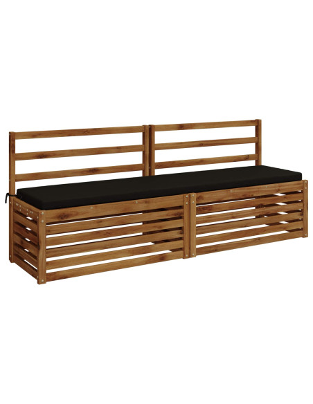 Cuscini per Panchina a 2 Pezzi SOEST 2 pz 100% Poliestere Nero