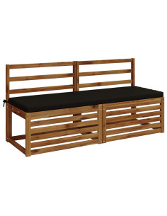 Cuscini per Panchina a 2 Pezzi SOEST 2 pz 100% Poliestere Nero 2