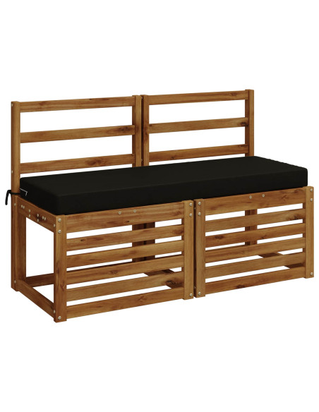 Cuscini per Panchina a 2 Pezzi SOEST 2 pz 100% Poliestere Nero
