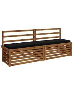 Cuscini per Panchina a 2 Pezzi SOEST 2 pz 100% Poliestere Nero 2