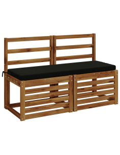Cuscini per Panchina a 2 Pezzi SOEST 2 pz 100% Poliestere Nero 2