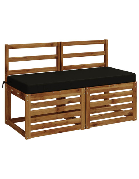 Cuscini per Panchina a 2 Pezzi SOEST 2 pz 100% Poliestere Nero