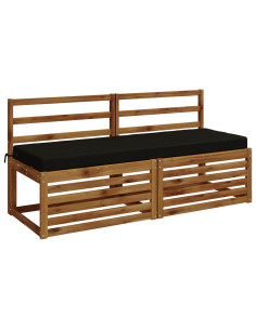 Cuscini per Panchina a 2 Pezzi SOEST 2 pz 100% Poliestere Nero 2