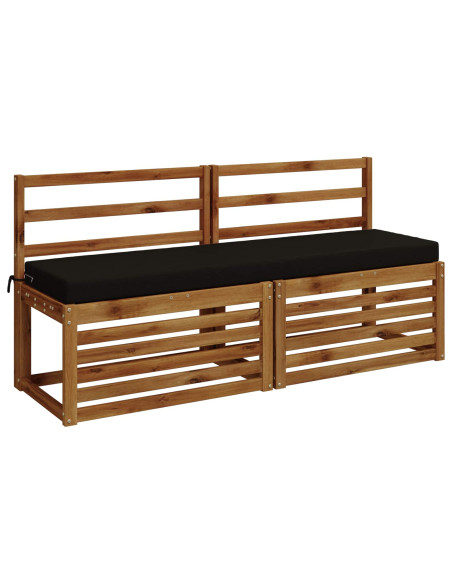Cuscini per Panchina a 2 Pezzi SOEST 2 pz 100% Poliestere Nero