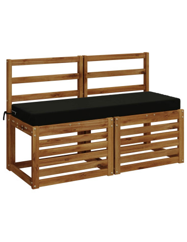 Cuscini per Panchina a 2 Pezzi SOEST 2 pz 100% Poliestere Nero