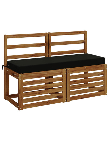 Cuscini per Panchina a 2 Pezzi SOEST 2 pz 100% Poliestere Nero