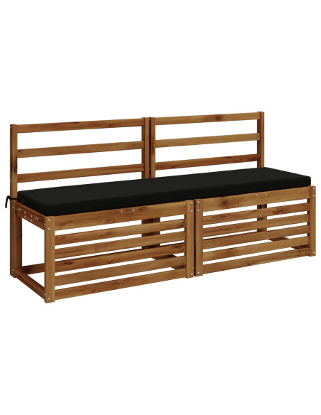 Cuscini per Panchina a 2 Pezzi SOEST 2 pz 100% Poliestere Nero