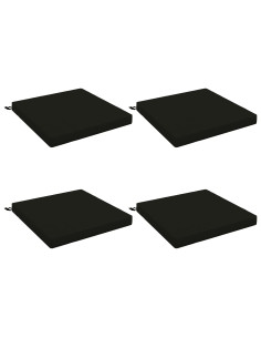 Cuscini per Sedia in 4 Pezzi SOEST 4 pz 100% Poliestere Nero