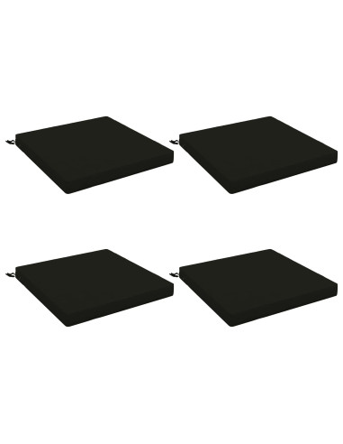 Cuscini per Sedia in 4 Pezzi SOEST 4 pz 100% Poliestere Nero