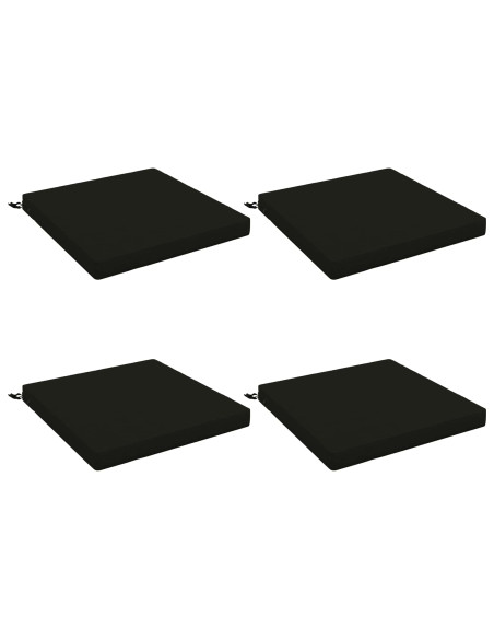 Cuscini per Sedia in 4 Pezzi SOEST 4 pz 100% Poliestere Nero