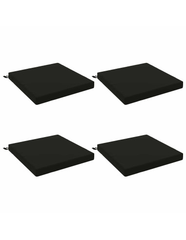 Cuscini per Sedia in 4 Pezzi SOEST 4 pz 100% Poliestere Nero