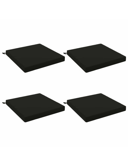 Cuscini per Sedia in 4 Pezzi SOEST 4 pz 100% Poliestere Nero