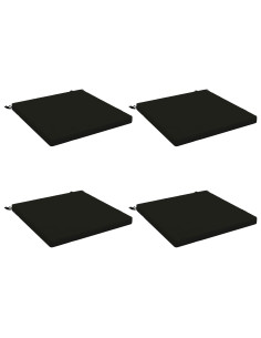 Cuscini per Sedia in 4 Pezzi SOEST 4 pz 100% Poliestere Nero