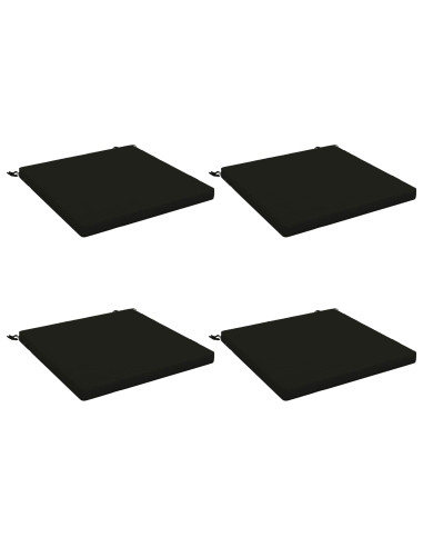 Cuscini per Sedia in 4 Pezzi SOEST 4 pz 100% Poliestere Nero