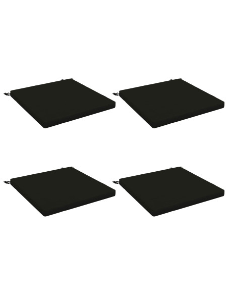 Cuscini per Sedia in 4 Pezzi SOEST 4 pz 100% Poliestere Nero