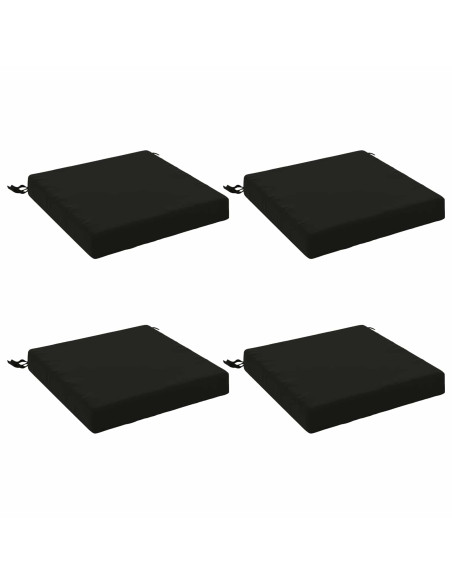 Cuscini per Sedia in 4 Pezzi SOEST 4 pz 100% Poliestere Nero