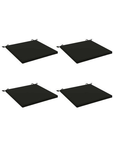 Cuscini per Sedia in 4 Pezzi SOEST 4 pz 100% Poliestere Nero