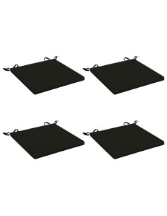 Cuscini per Sedia in 4 Pezzi SOEST 4 pz 100% Poliestere Nero