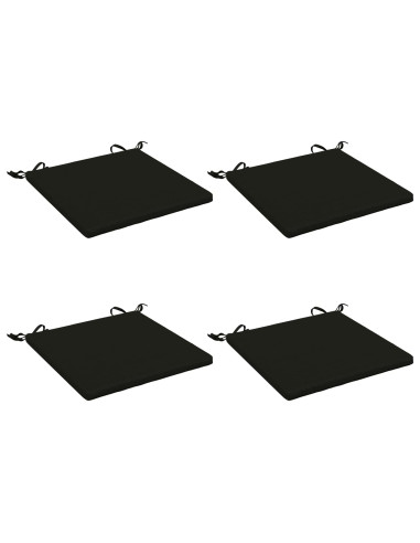 Cuscini per Sedia in 4 Pezzi SOEST 4 pz 100% Poliestere Nero