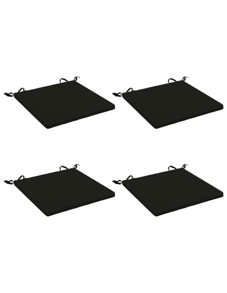 Cuscini per Sedia in 4 Pezzi SOEST 4 pz 100% Poliestere Nero