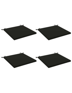 Cuscini per Sedia in 4 Pezzi SOEST 4 pz 100% Poliestere Nero