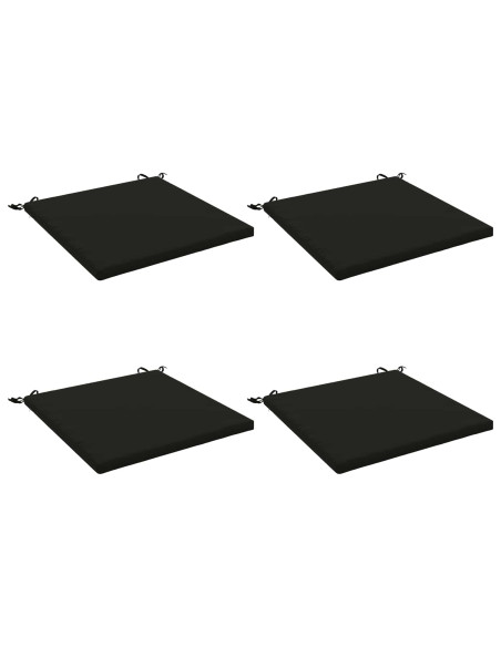Cuscini per Sedia in 4 Pezzi SOEST 4 pz 100% Poliestere Nero