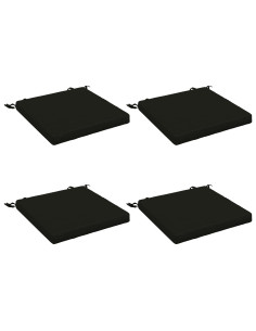 Cuscini per Sedia in 4 Pezzi SOEST 4 pz 100% Poliestere Nero
