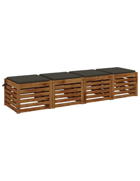 Cuscini per Sedia in 4 Pezzi SOEST 4 pz 100% Poliestere