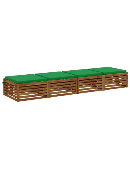 Cuscini per Sedia in 4 Pezzi SOEST 4 pz 100% Poliestere Verde