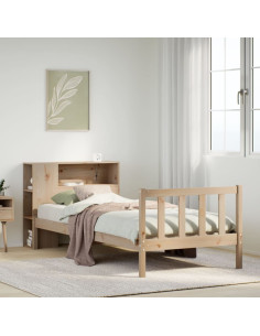 Giroletto con Libreria senza Materasso 75x190 cm in Legno Pino