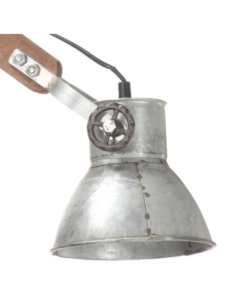 Lampada da Parete Stile Industriale Argento Rotonda E27