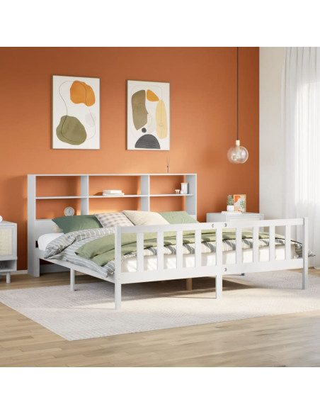 Giroletto con Libreria senza Materasso 180x200 cm in Legno Pino