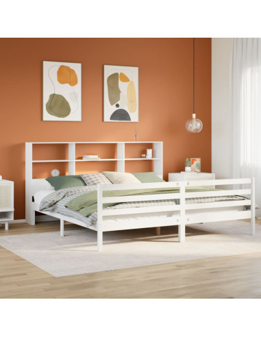 Giroletto con Libreria senza Materasso 180x200 cm in Legno Pino