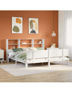 Giroletto con Libreria senza Materasso 180x200 cm in Legno Pino